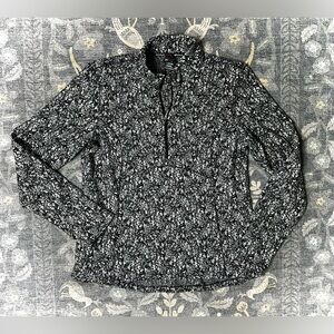 Spyder Active Black and White Printed Fleece Quarter-Zip Top